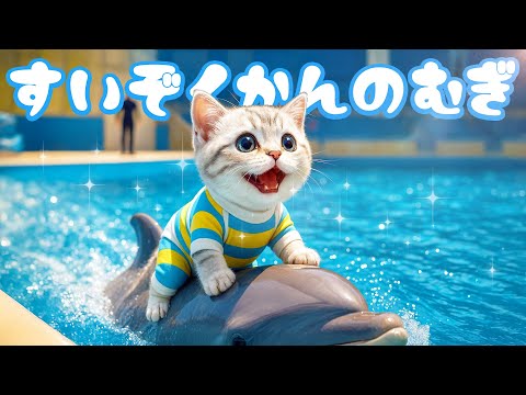 【社畜ねこのむぎ】行ってきます!!休日を水族館で満喫するむぎの一日に密着🐱🐟