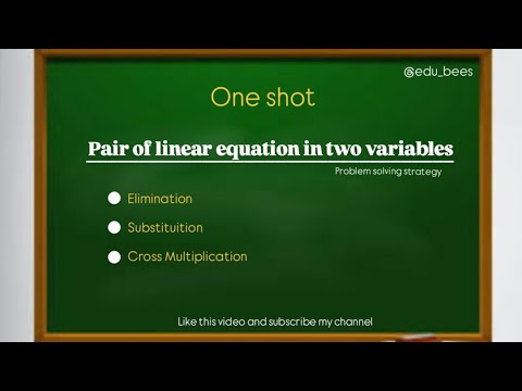 One shot -Pair of linear equation in two variables(problem solving strategy) #maths #edu_bees#byjus