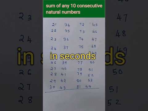 easy math tricks | sum of 10 natural  number in seconds#shorts #mathtricks