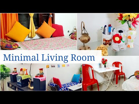 Minimal Living Room Without Sofa or Dining | Indian Living Room Tour
