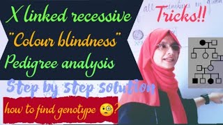 Pedigree analysis class12 Tricks📚Colour blindness||X linked recessive||NEET2026  #biology #trending 