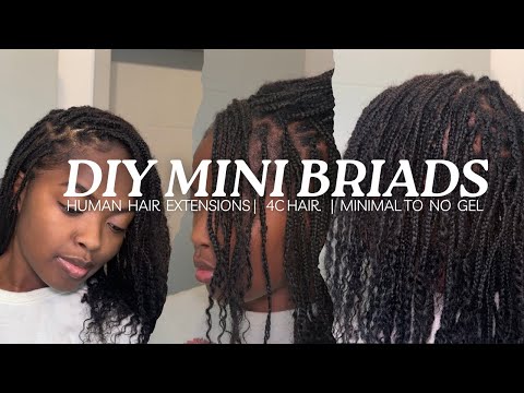 DIY 4C MINI BRAIDS ✨| HUMAN HAIR EXTENSIONS