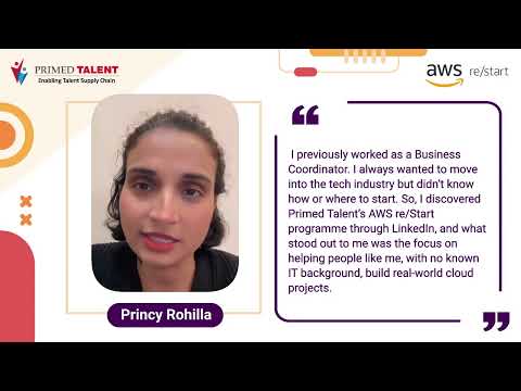 Princy’s AWS re/Start Experience with Primed Talent | From Business Coordinator to Cloud Enthusiast