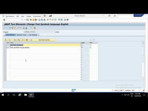 Components of ABAP Program 