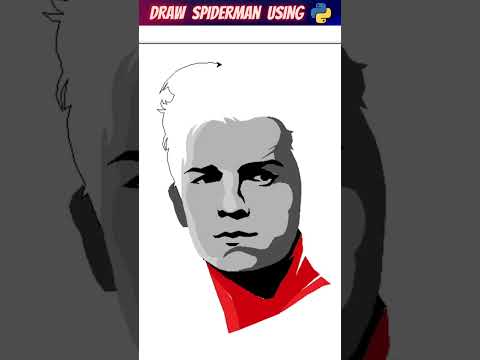 Draw Spiderman with 3 lines #pythonturtle #shorts #python #pythonshorts #spiderman