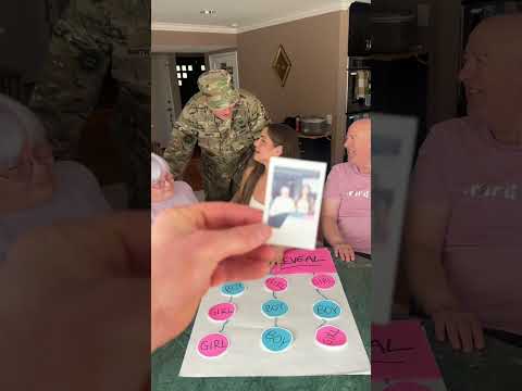 Soldier surprises pregnant girlfriend during her gender reveal party with a proposal ❤️