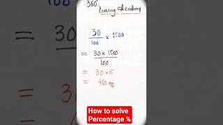 Find percentages in Secs | Percentage problems - Shortcuts & Tricks#mathsolutions #Shorts #percents