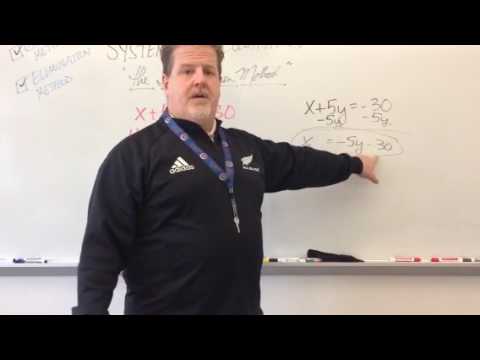 Systems of equations - substitution method 2017 #2