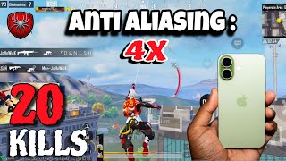 SMOOTH + 120 FPS with ANTI ALIASING : 4X💀🔥 | iPhone 17 PUBG /BGMI Test 2026