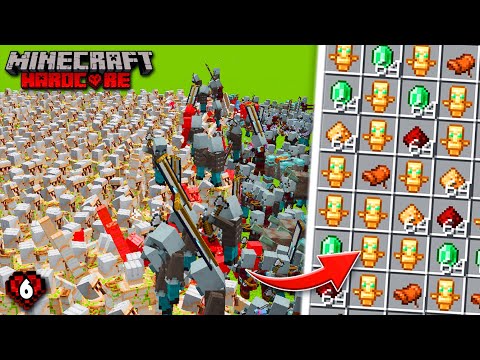 500 IRON GOLEMS vs RAID in Hardcore Minecraft! (#6)