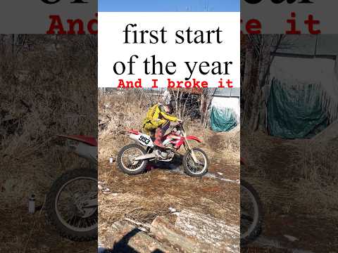 CRF450R cold start gone wrong #Dirtbike #Honda #ColdStart ￼