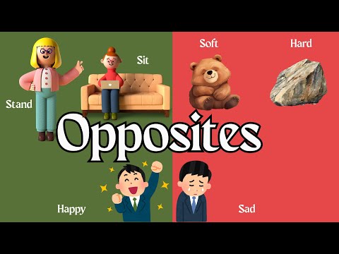 Learn Opposites for Kids | Sit–Stand, Soft–Hard, Happy–Sad | Fun English Learning Video