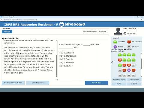 Oliveboard Rrb po reasoning sectional mock test no. 6 😎||88%+percentile||✍️📝👩‍💻🕐