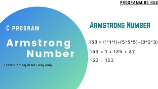 C Program - Armstrong Number / C Program / Programming In C / Programming For Beginners #Cprograms