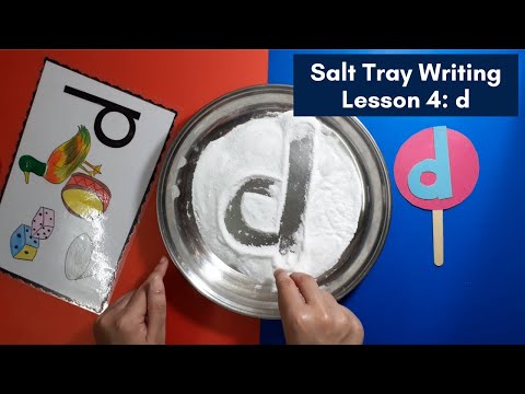 Salt Tray Writing | Lesson 4: Phonic d |  Montessori Homeschool Curriculum by Junior Scholars