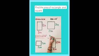 Find the area of rectangle and square. #shorts