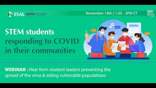STEM Students Responding to COVID in Their Communities - November 18, 2020