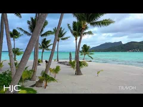 Drone Flying Over Sandbar Beach   Motu Tane Island   Bora Bora, French Polynesia