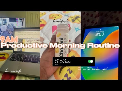 9am productive morning routine ✰|food,cleaning,hw