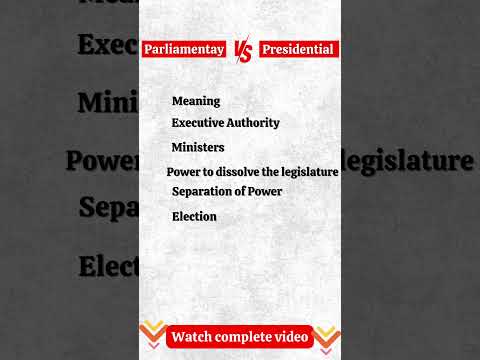 Parliamentary and Presidential form of government #shortsviral #parliamentary #presidential