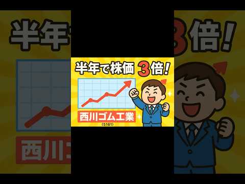 【トリプルバガー】半年で株価3倍！西川ゴム工業！ #shorts #お金 #投資 #株 #日本株
