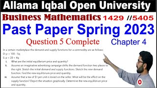 1429 Code Past Paper Spring 2023 Question 5 Complete Solution | AIOU Course Code 1429 Past Papers