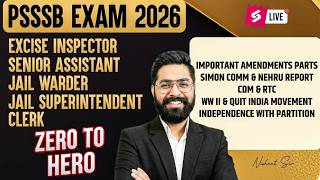 PSSSB Excise Inspector Preparation, Clerk, Jail Warder 2026 | GK/GS Class | Imp Topics