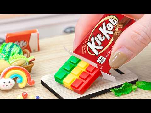 Amazing Mini Rainbow KitKat Cake Recipe🌈🍫Yummy Miniature Candy Battle & Satisfying Dessert ASMR