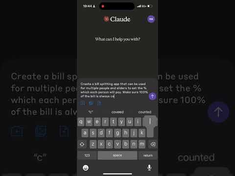 Making Bill Splitting App with Claude AI in 58 seconds (realtime)