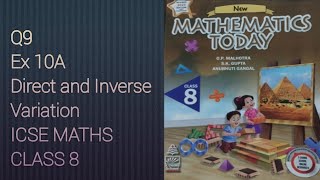Q9 Ex 10A Direct and Inverse Variation | ICSE Math Class 8 | New Mathematics today | OP Malhotra |