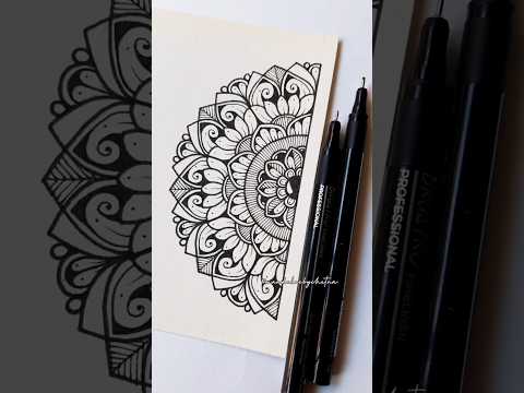 Half Mandala Design: A Creative Twist😍 #mandalaart #halfmandala #creativetherapy