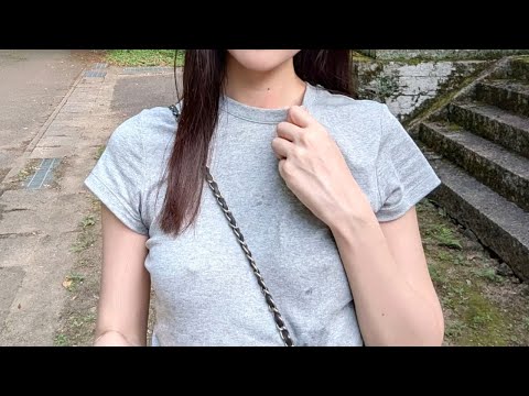【ノーブラ散歩】蒸し暑いですね・・・
