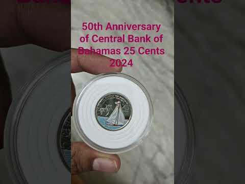 50th Anniversary Central Bank of Bahamas 25 Cents. #coin #numismatics #numismatic #bahamas
