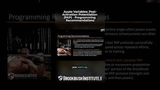 🔴 Acute Variables: Post-Activation Potentiation (PAP) - Programming Recommendations