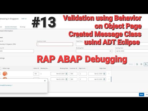 Validation Error Popup Msg|Message Class|Read Entity |Loop|Select|Debugging RAP OO ABAP Class.