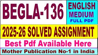 BEGLA 136 solved assignment 2025-26 || begla 136 solved assignment 2026 in English || ignou begla136