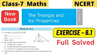Class 7 Maths Chapter 6 The Triangle and its Properties NCERT Exercise 6.1 Full Solved #class7maths