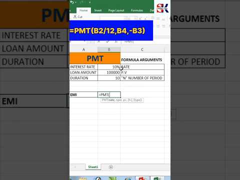 PMT Formula in Excel 🔥💪💯 #excel #exceltips Learn Excel