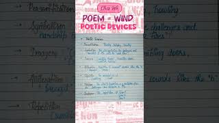 Wind poem poetic devices #class9 #study #vlog #trending #saiyaara @cramroom._co