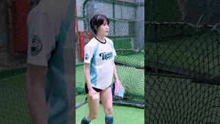 很少見的女子投手 #棒球 #美少女 #搞笑