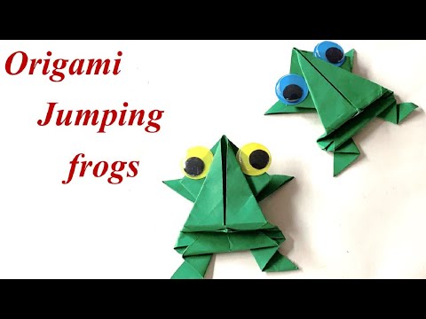 How to make Easy DIY Jumping Frog| Easy Origami Frog| DIY Paper Frog Crafts| Crafts with Kids