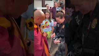 Monks Arrive in the Midlands During 'Walk For Peace'