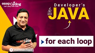 For Each Loop in Java | Enhanced For Loop | For Loop | Java for Developers | #Java #Lec24 #Coding