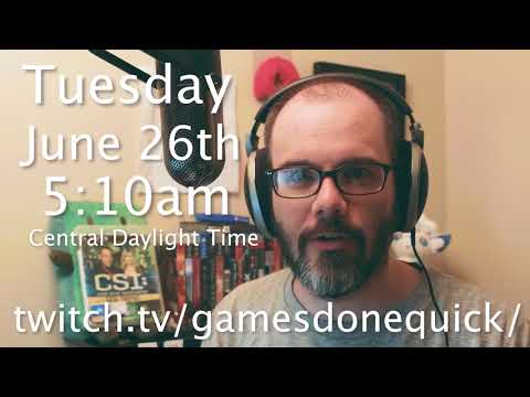 Dan Will Be Presenting Live At Summer Games Done Quick on June 26th