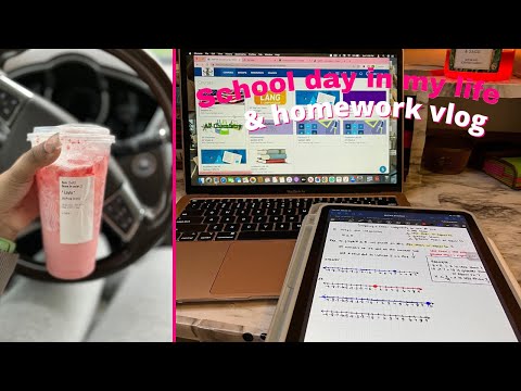 a productive school vlog & finishing homework