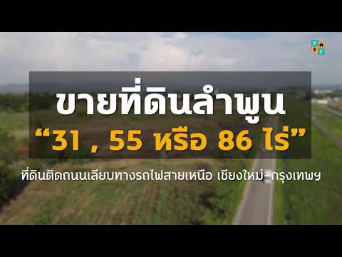 ขายที่ดิน 31 , 55 หรือ 86 ไร่ใกล้ศูนย์ราชการ และ นิคมอุตสาหกรรมฯ ภาคเหนือ ลำพูน