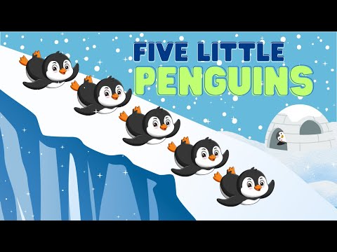 Five Little Penguins Sliding on the Ice | Playful Nursery Rhyme for Kids