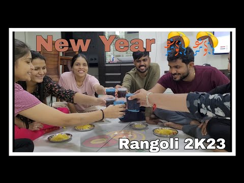 NEW YEAR 2023 New year rangoli || celebrate new year and making Monaco Toppings 😍👌👌 #ansshworld