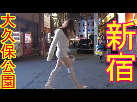 大久保公園・新宿歌舞伎町をお散歩！ラブホテル街に隠れた魅力を発見！Night Walk in Tokyo, Relaxing Walking in Japan, Shinjuku Kabukicho