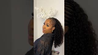 Half braided Half curly Crochet hair tutorial #hairinspo #curlyhair #crochethair #protectivestyles